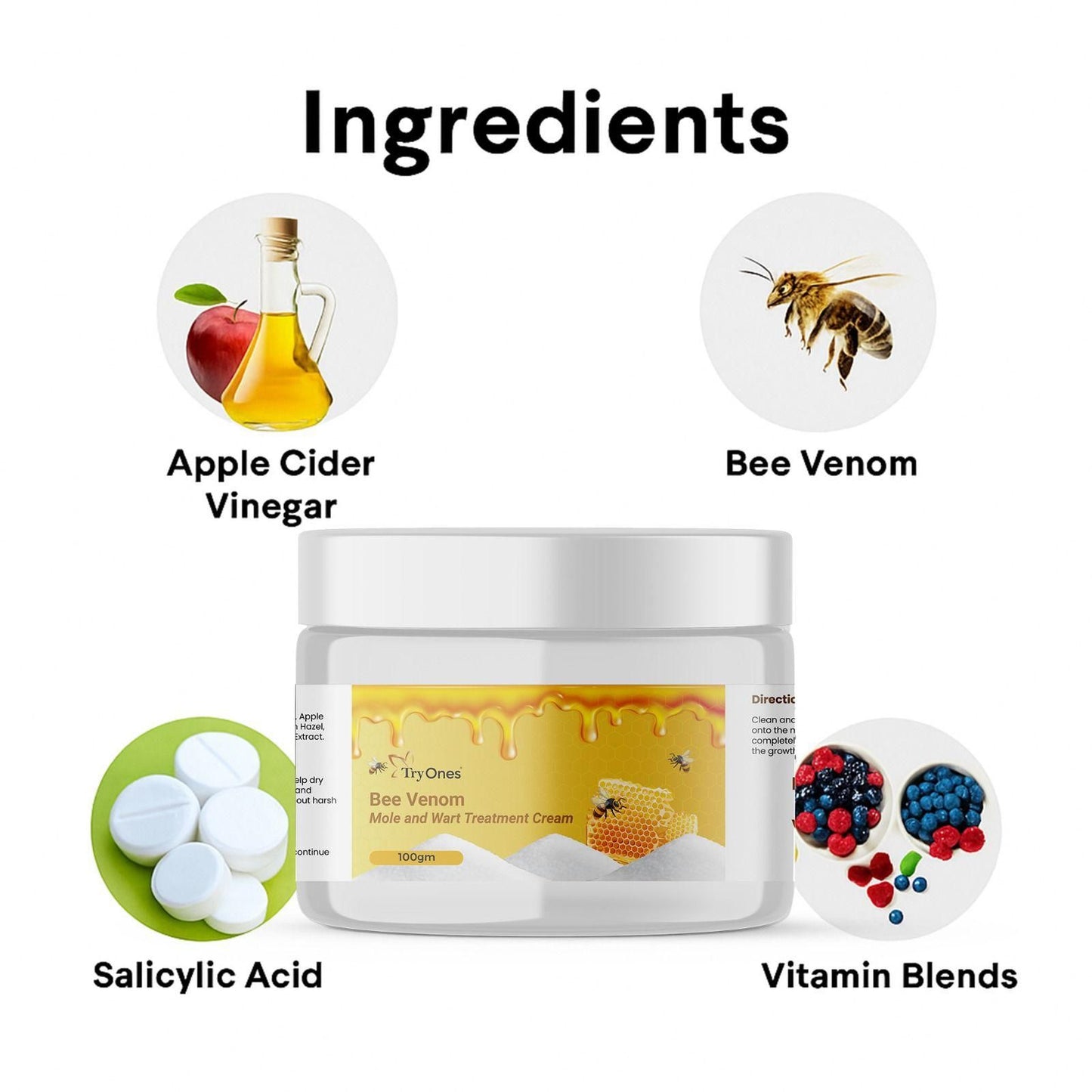 Bee Venom Mole and Wart Treatment Cream 200 gm Pack of 2