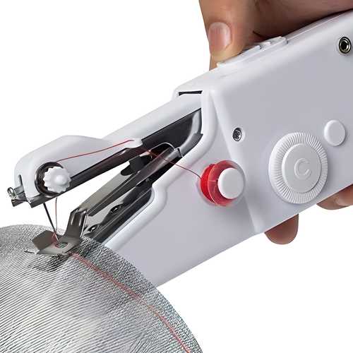 Handy Stitch Sewing Machines for Home Tailoring use, AC/DC Electric Mini Portable Cordless Stitching Machine Handheld Manual Machine (White, Stapler)