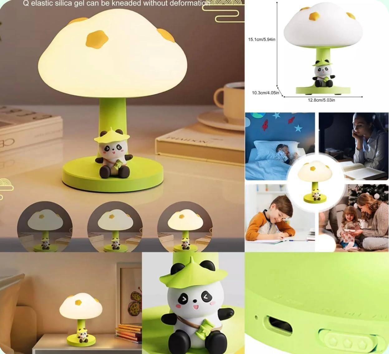 Cute Silicone Panda Night Lights for Kids