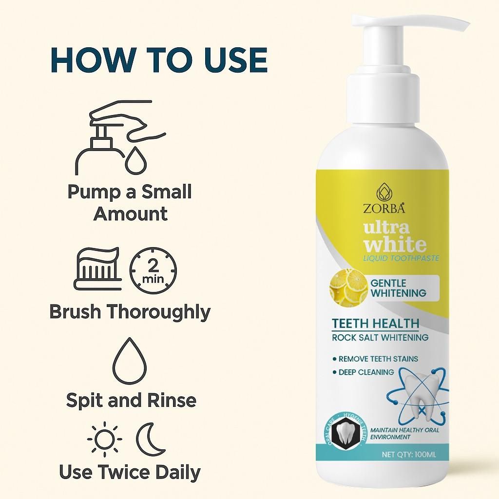 Ultra White Liquid Toothpaste 200ml Pack of 2