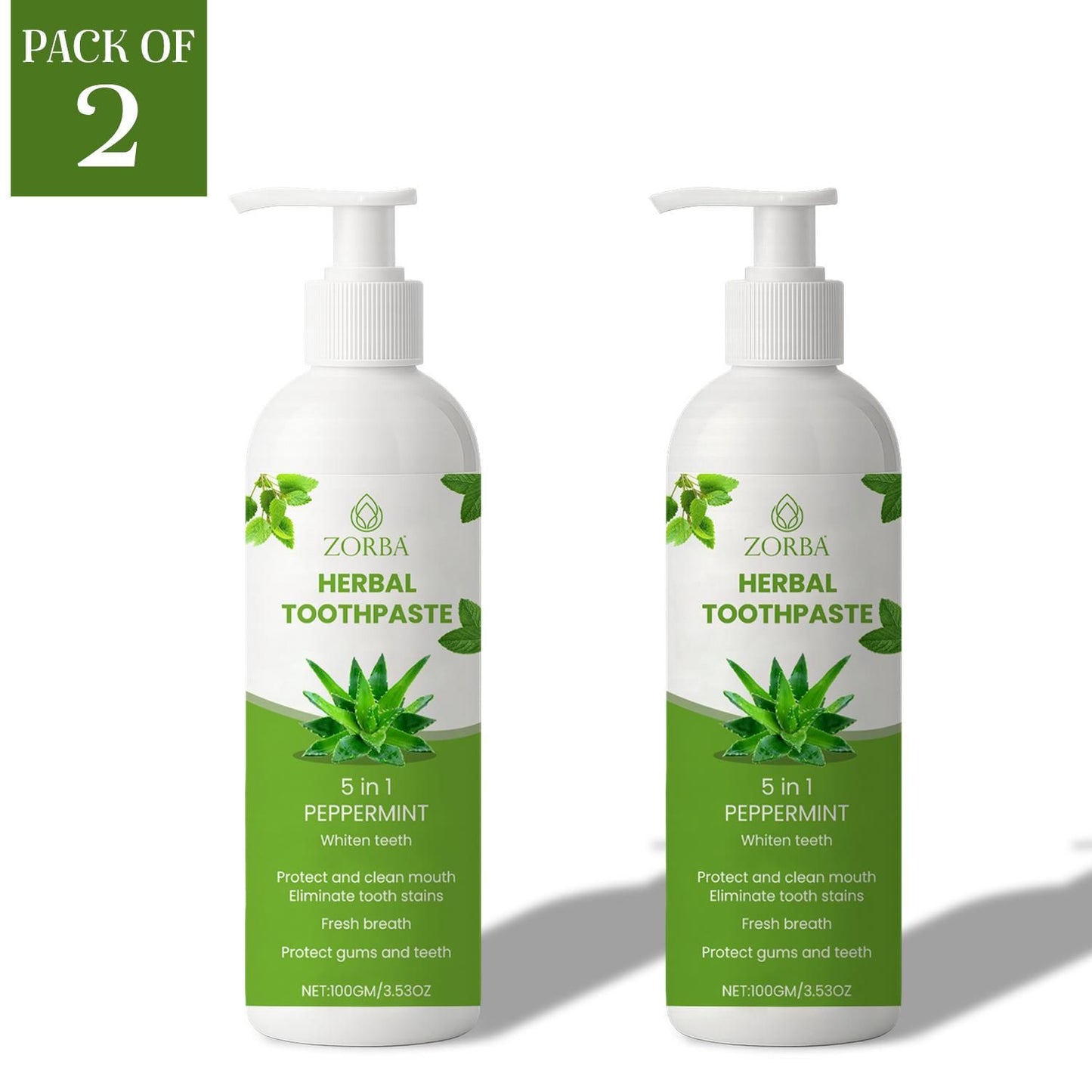 Zorba Herbal Toothpaste 5 in 1 (100gm) (Pack of 2)